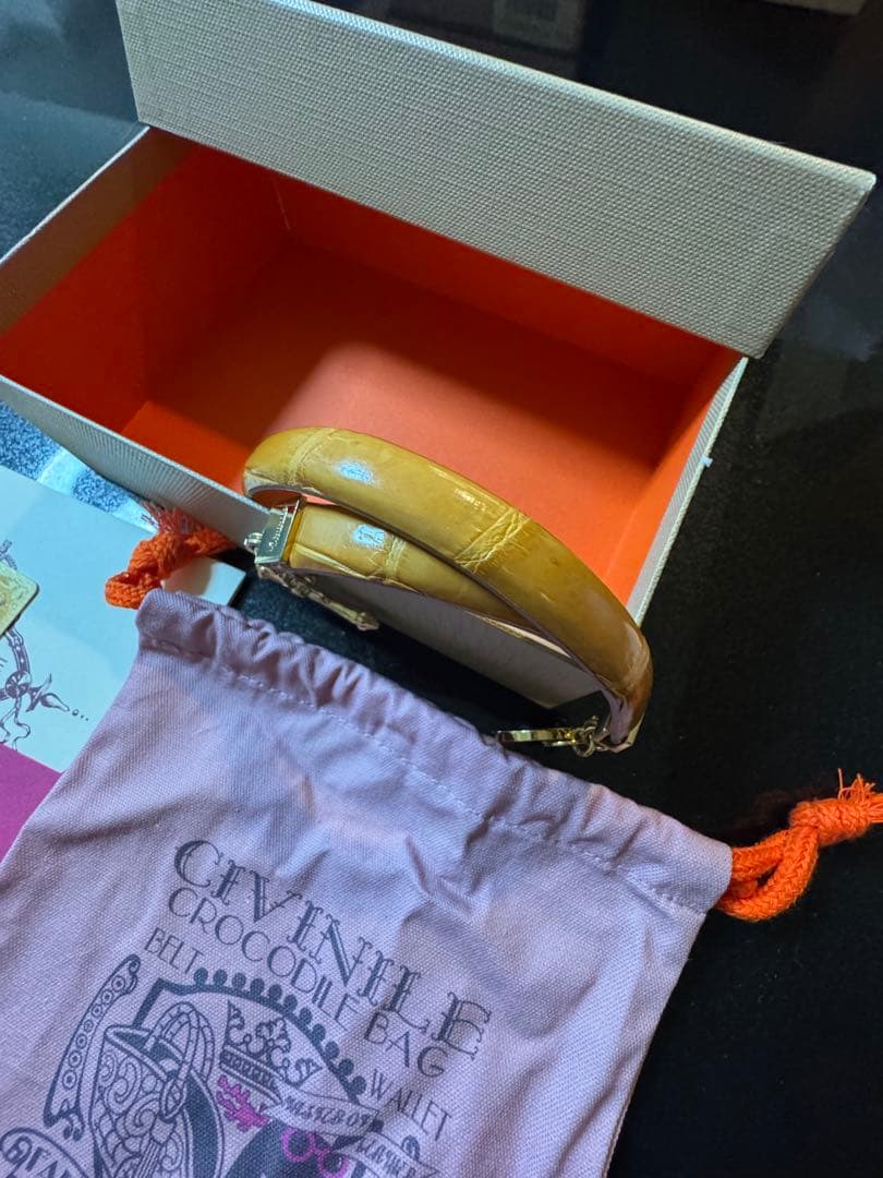 チビナイル　馬蹄チャーム&バングル チビワニ3点セット　クロコダイル　キャラメル