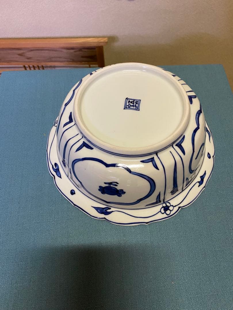 茶道具/染付兜鉢 一対 五山窯 林淡幽 造