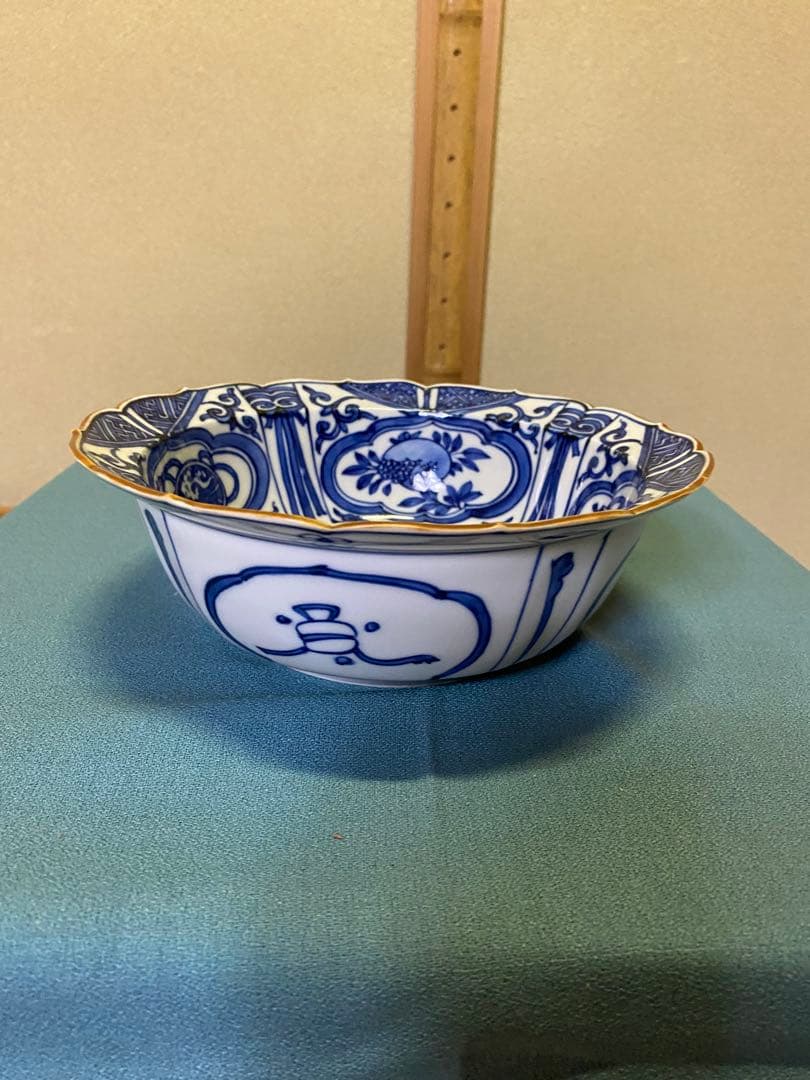 茶道具/染付兜鉢 一対 五山窯 林淡幽 造