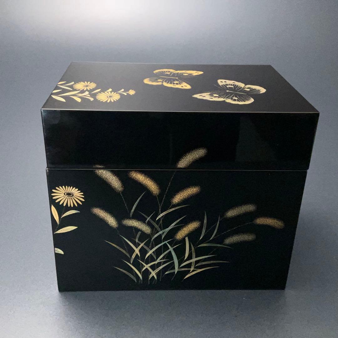 輪島塗　野々花沈金　宝石箱　共箱　三谷吾一　R1324