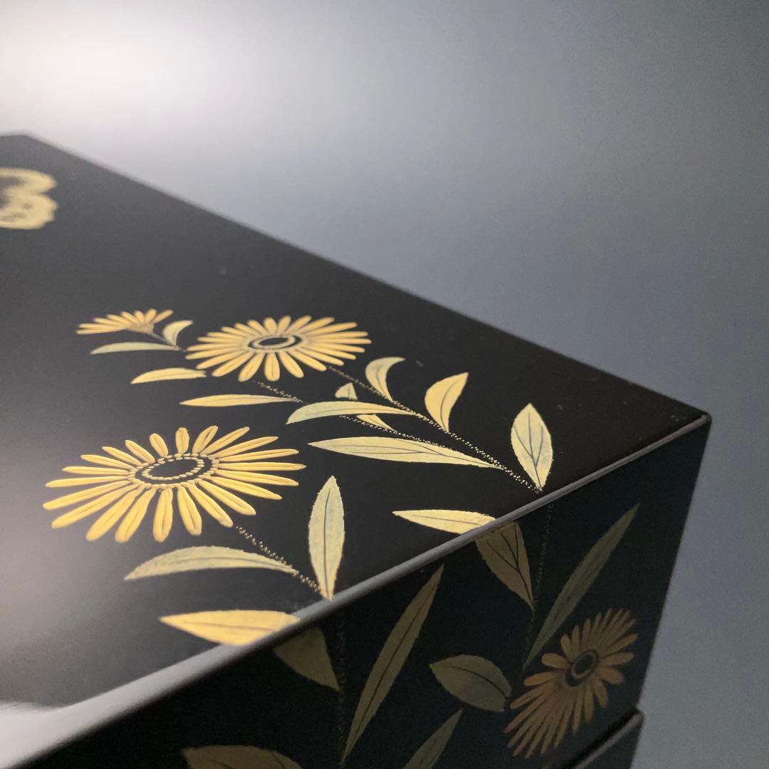 輪島塗　野々花沈金　宝石箱　共箱　三谷吾一　R1324