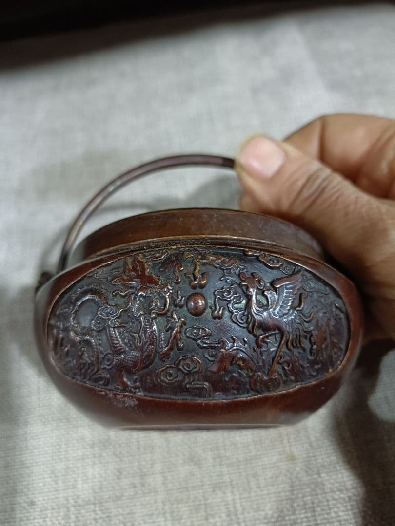 銅器 手炉暖 手炉 香炉 香篆身辺手暖炉 檀香 装飾品 工芸品 美術品