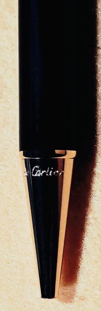 Must de cartierマストドゥカルティエ金色トリニティ黒ボールペン箱付