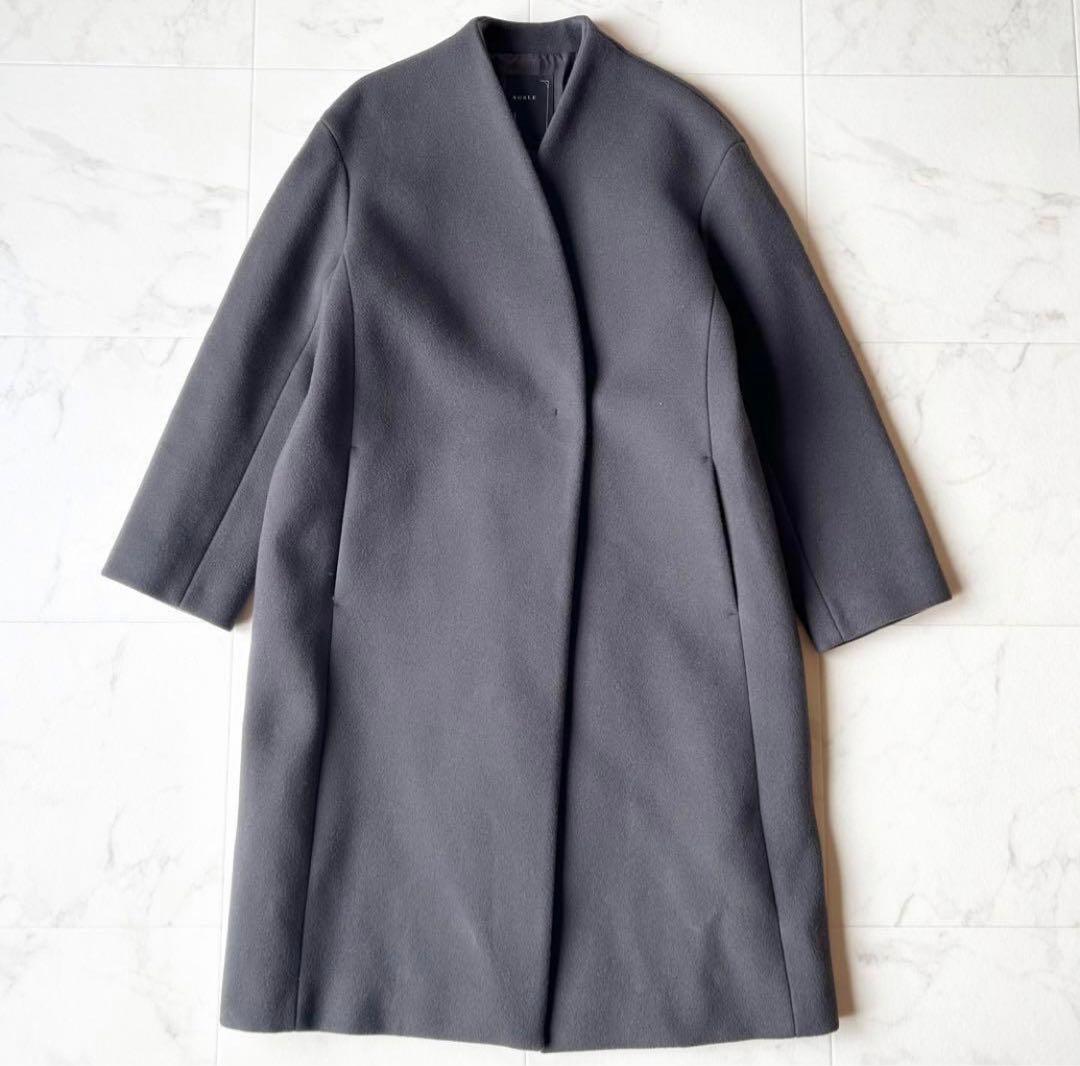 ✨美品✨ノーブル✨ウールカシミヤコート　グレー　38