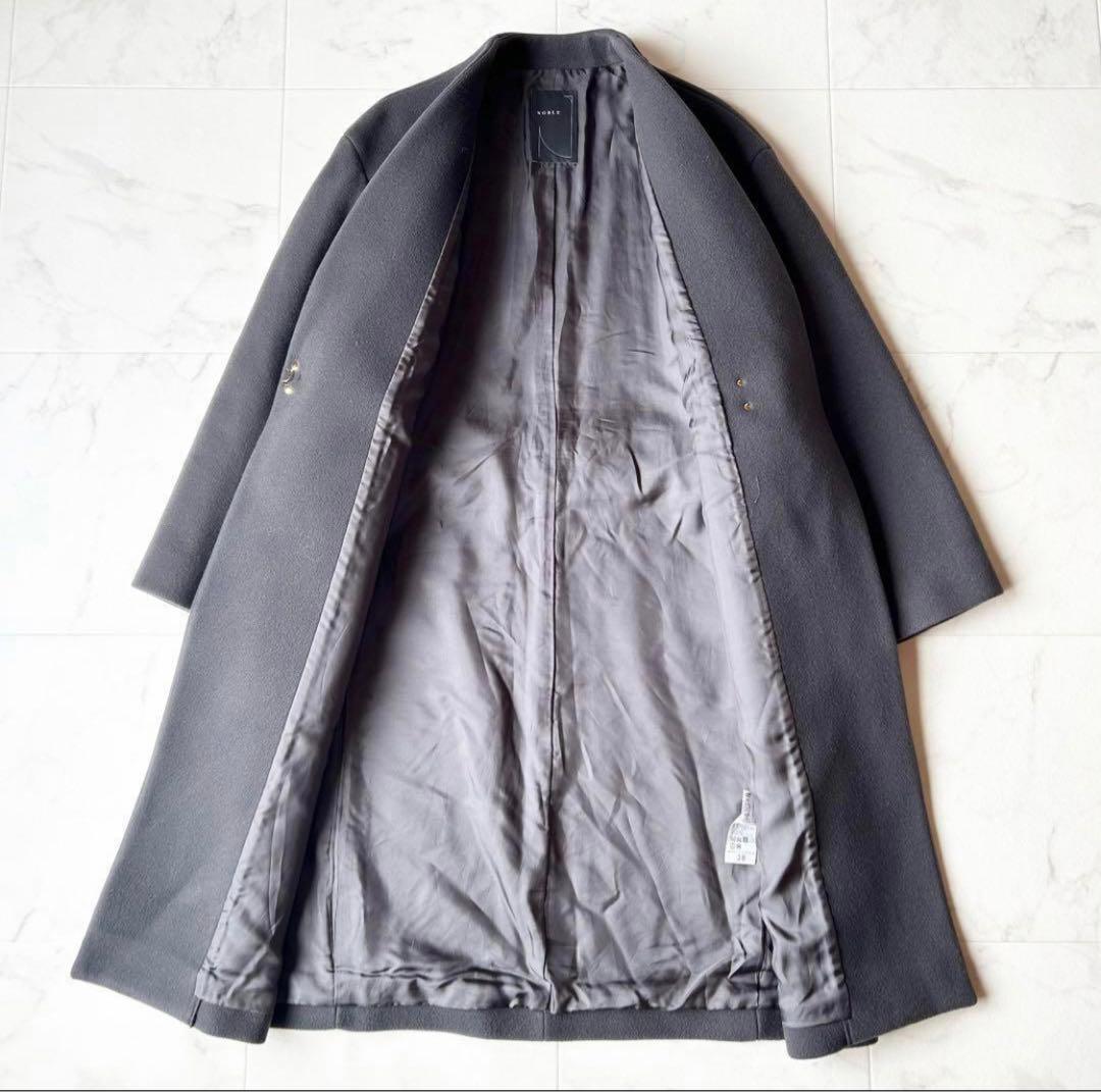 ✨美品✨ノーブル✨ウールカシミヤコート　グレー　38