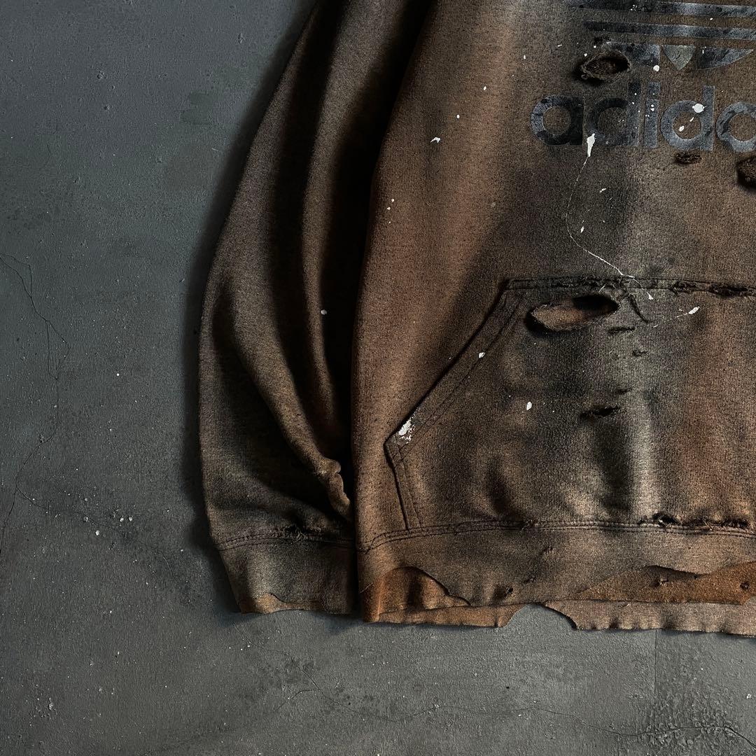 y2k“broken”激フェード“ダーク”2XO“boro hoodie