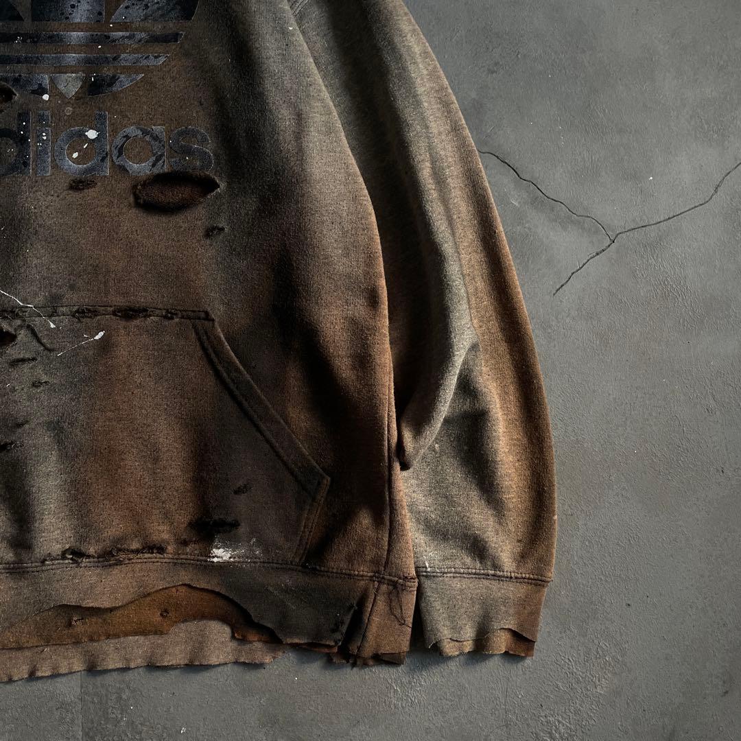 y2k“broken”激フェード“ダーク”2XO“boro hoodie