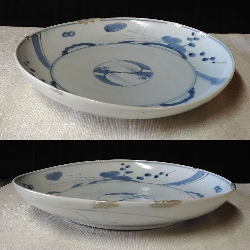 c655 古伊万里 くらわんか皿 染付