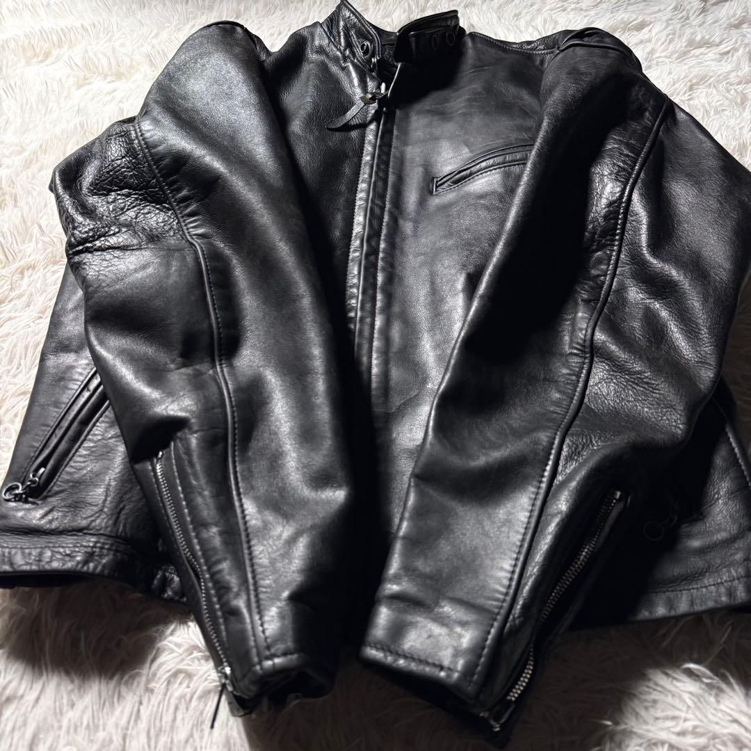 コ*ウ様 【米国製】schott ライダースジャケット　シングル　ブラック　本革