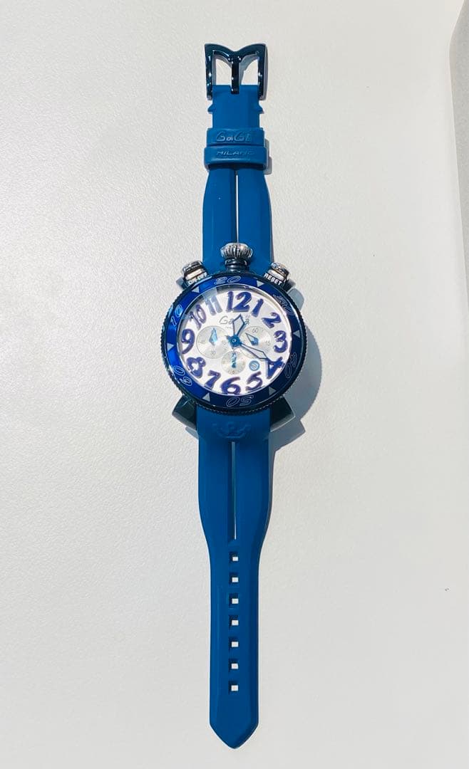 s133 ガガミラノ クロノグラフ クォーツ メンズ時計 ラバーベルト稼働品