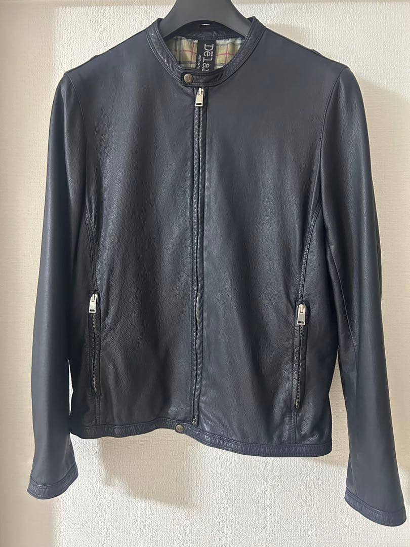 美品 Delan デラン レザー シングル ライダースジャケット