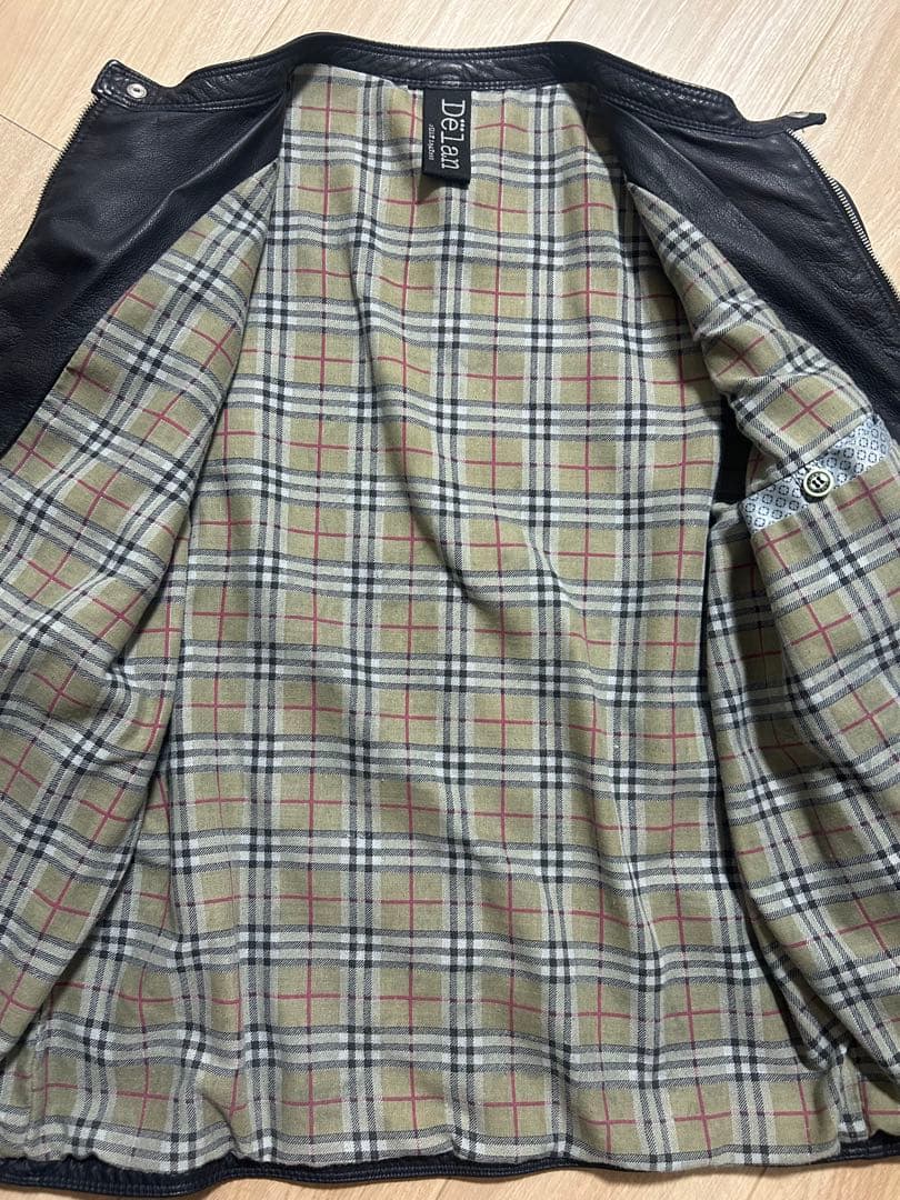 美品 Delan デラン レザー シングル ライダースジャケット