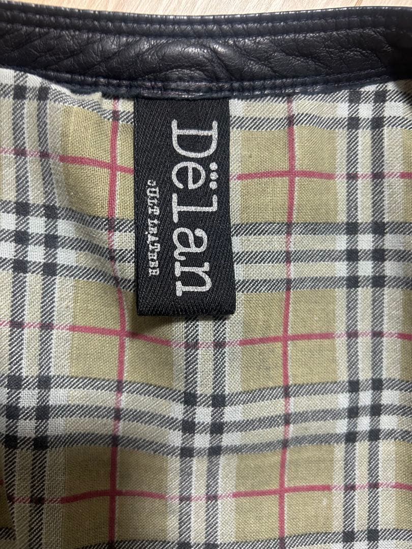 美品 Delan デラン レザー シングル ライダースジャケット