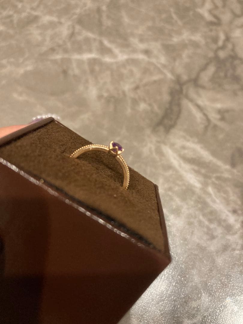 agete アガット K10 ゴールド ピンキーリング アメジスト