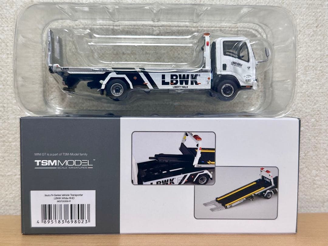mini GT Isuzuトランスポーター LBWK 積載車 ホワイト