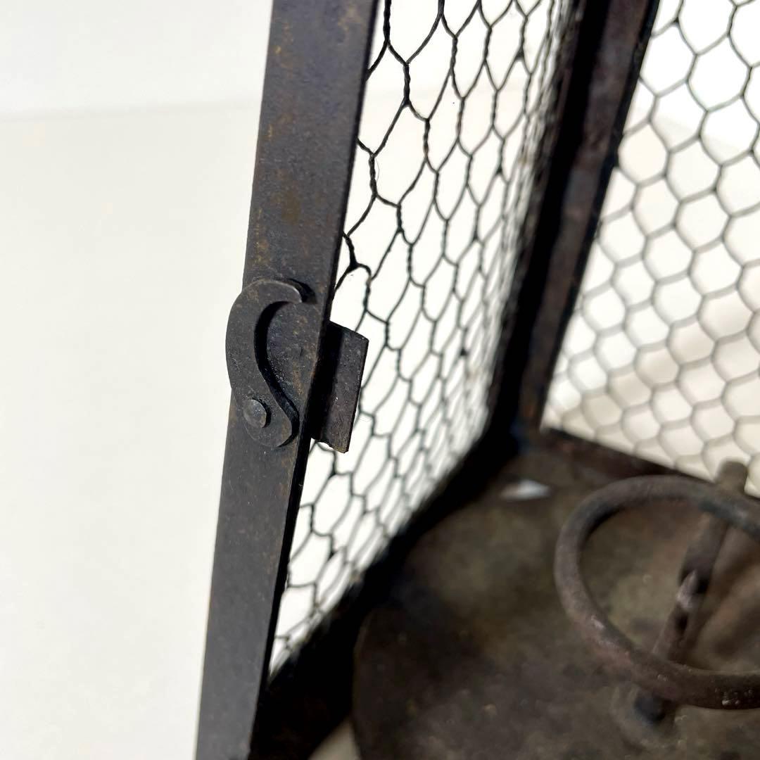 #XG447 時代物・鉄製・吊り燭台・行燈・ランタン・アンティーク・骨董