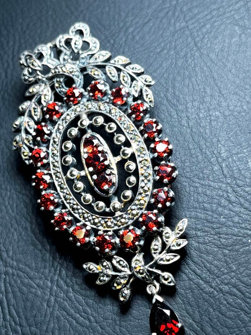 禄山　Roktzan アンティーク ジュエリー ガーネット silver925