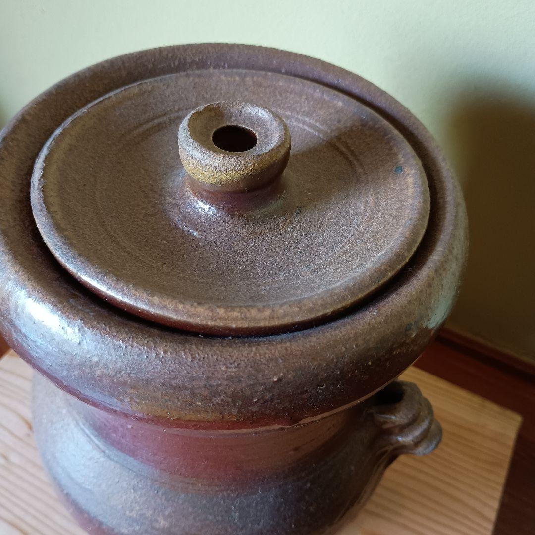 希少 人間国宝 藤原雄 作 備前　耳付水指　共箱　共布　手紙　晩年作