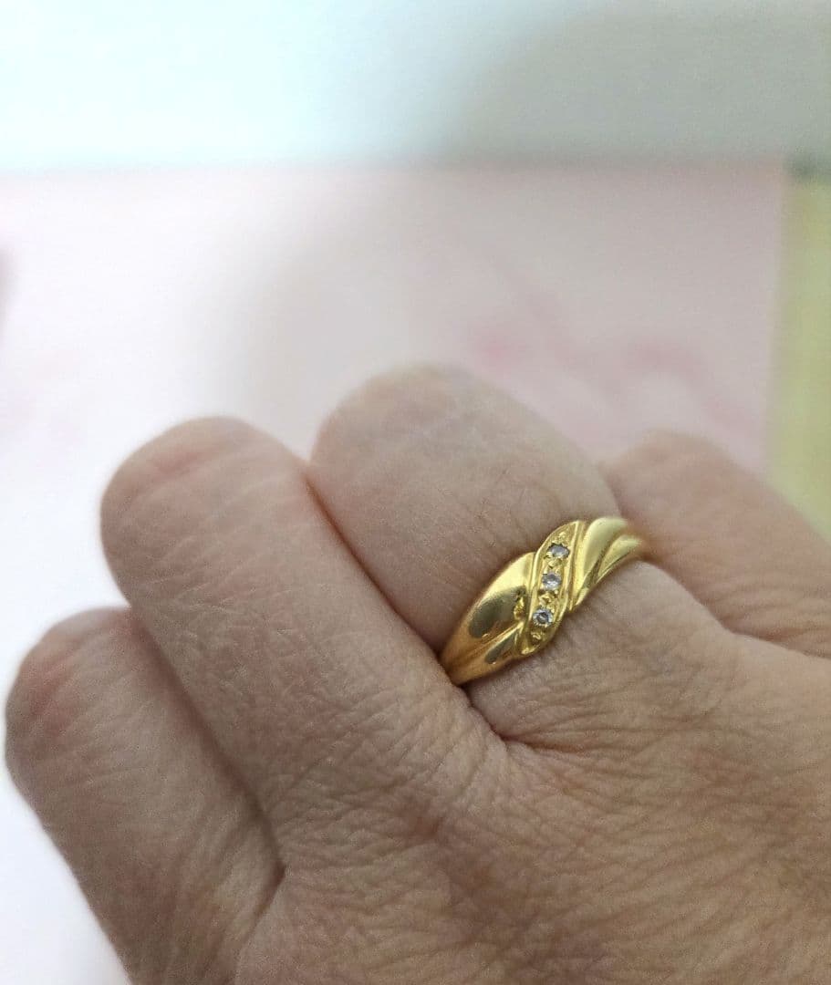 ジュエリーマキ　K18 　天然ダイヤモンドリング　10号