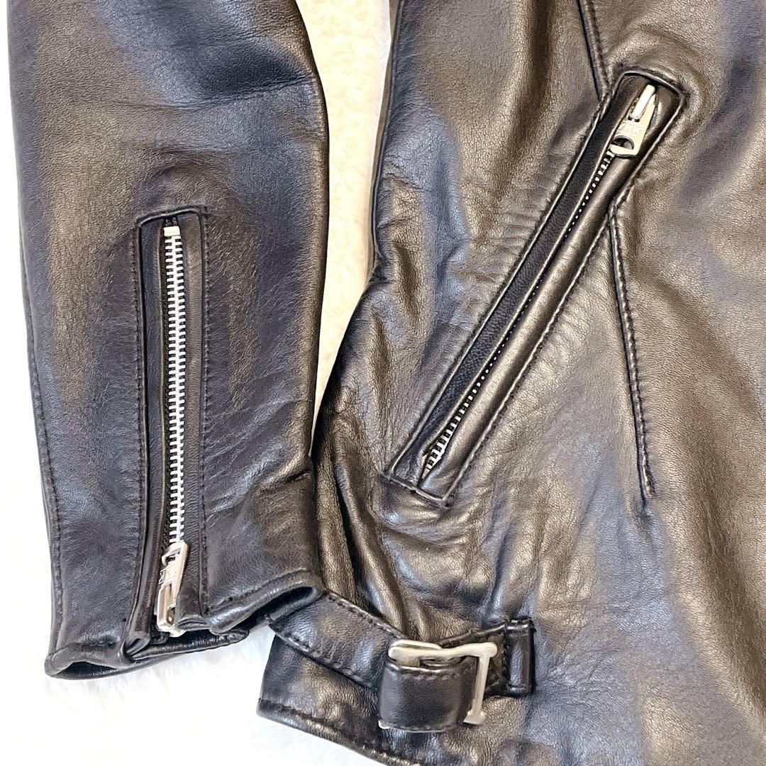 【美品】JACKROSE ジャックローズ 羊革 レザージャケット ライダース S