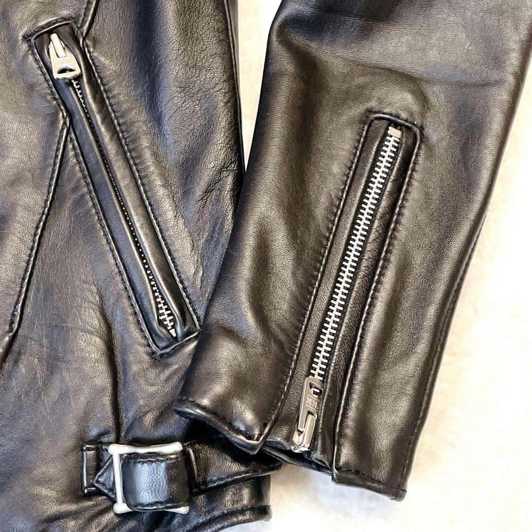 【美品】JACKROSE ジャックローズ 羊革 レザージャケット ライダース S