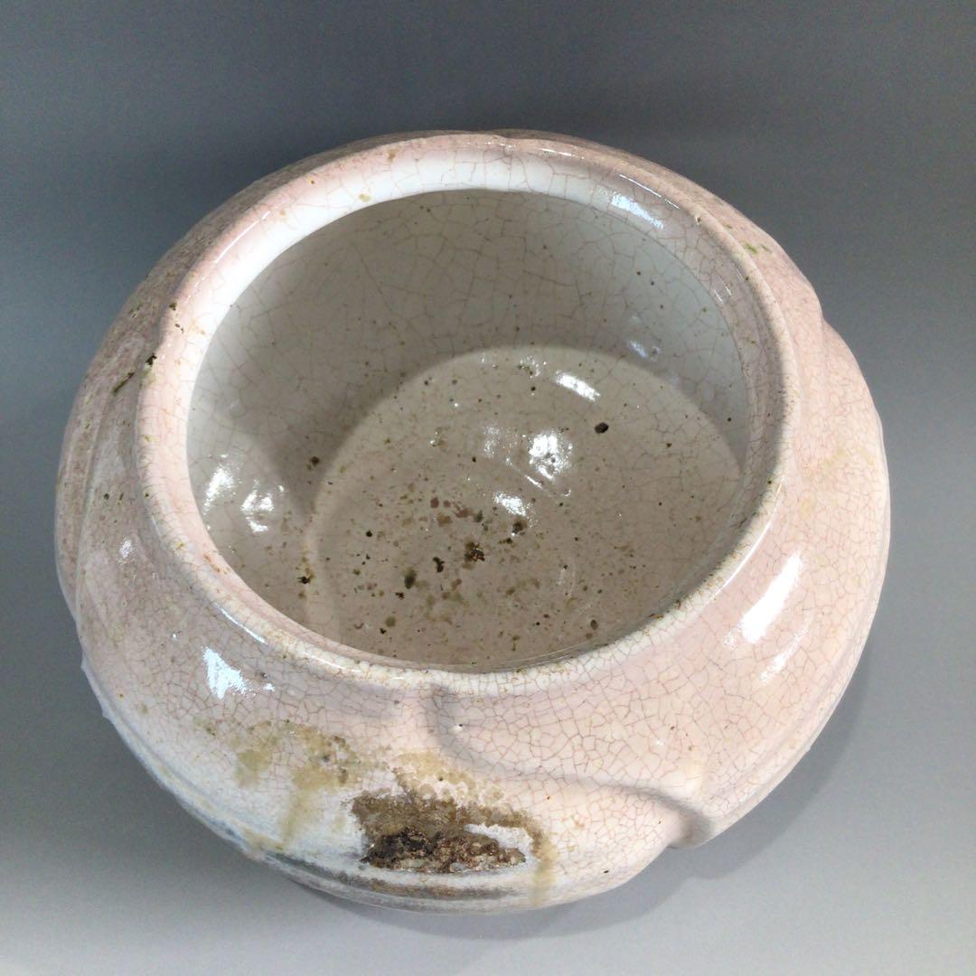 Ｐ７４４　水指　『萩焼』『厚東建信造』『大徳寺　小林太玄箱書』『捻梅水指』　共箱