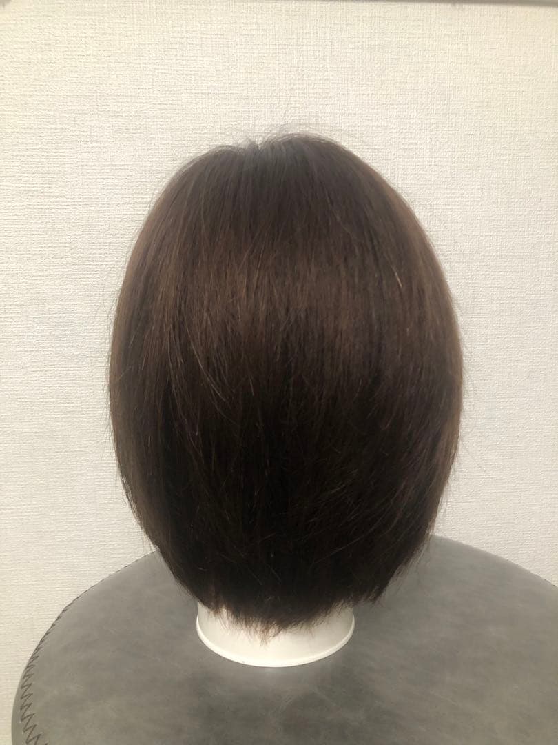 人毛王道ショートウィッグ ブラウン　未使用