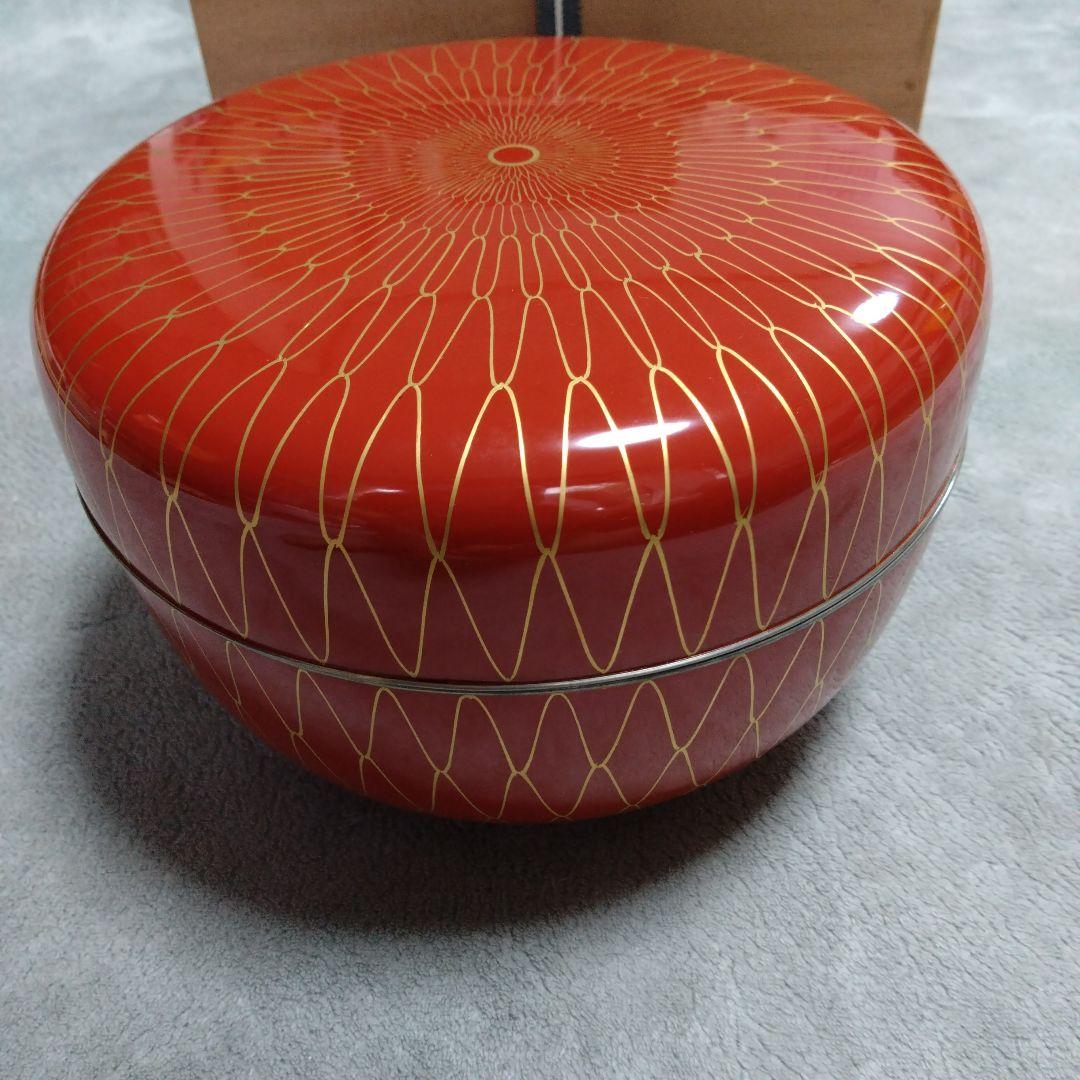 茶道具　朱塗網目喰篭