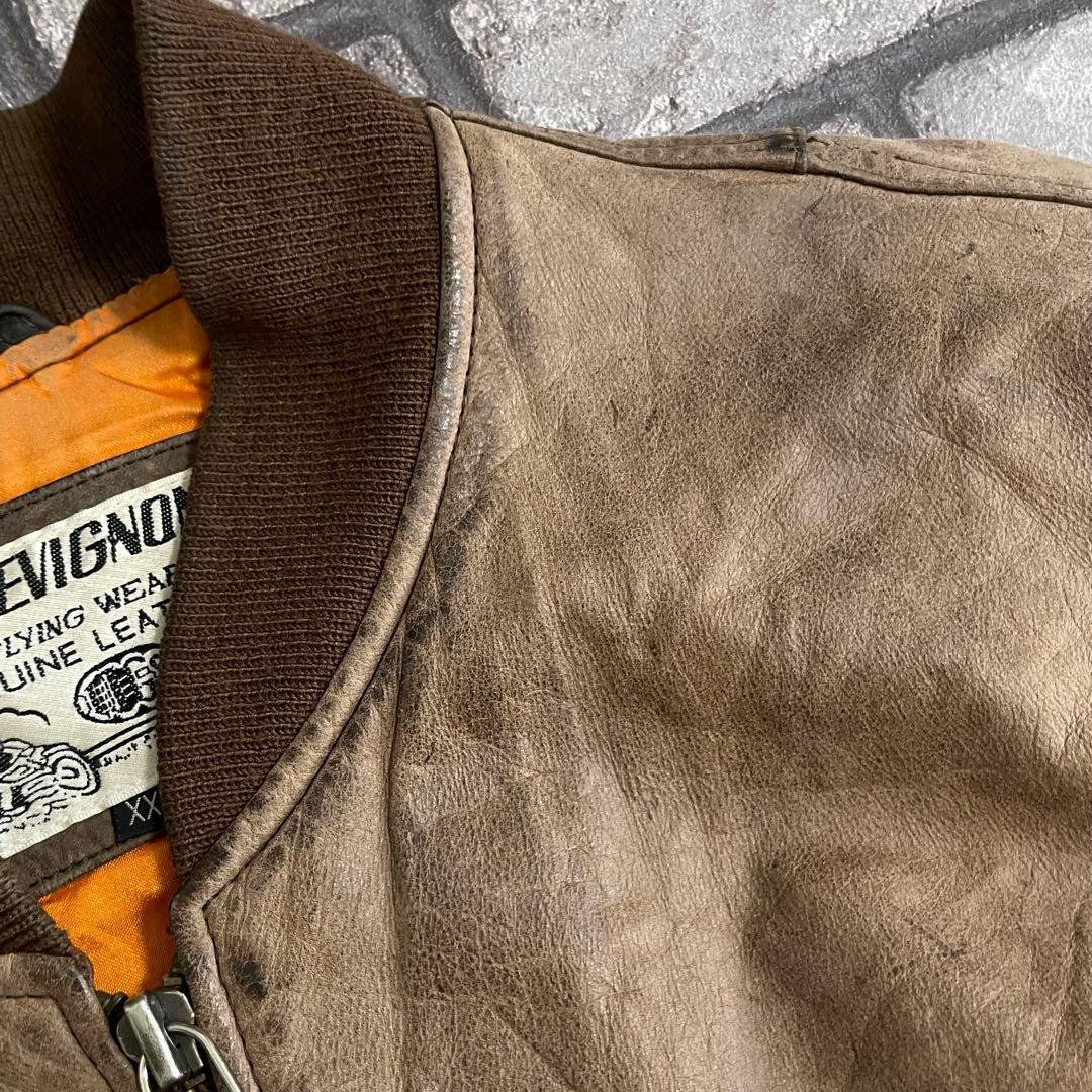 ジャケット・アウター OLD -90's leather bomber jacket moca