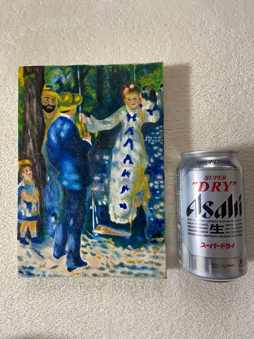 ルノワール　肉筆手描きの油絵模写画　ブランコ