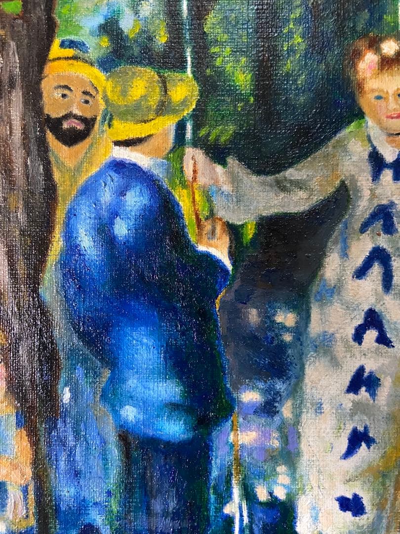 ルノワール　肉筆手描きの油絵模写画　ブランコ