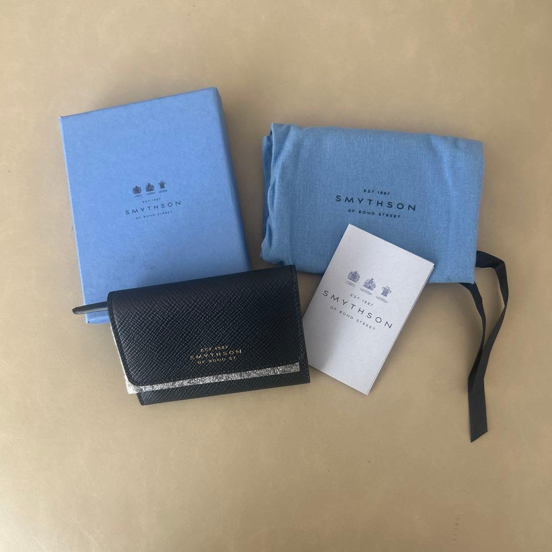 お値引き中！【新品】SMYTHSON レザー 三つ折り財布 コンパクト　ネイビー