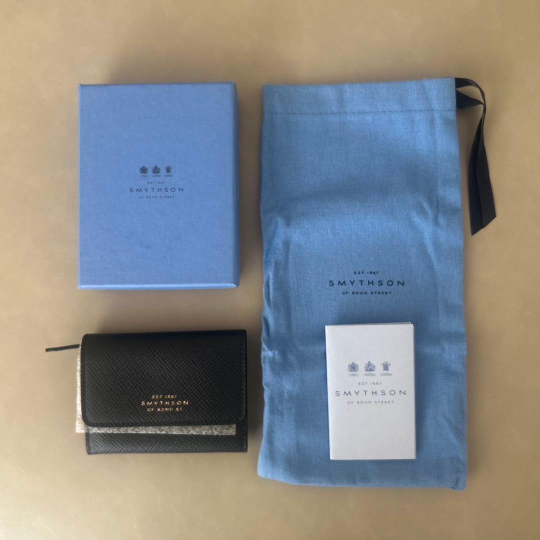 お値引き中！【新品】SMYTHSON レザー 三つ折り財布 コンパクト　ネイビー