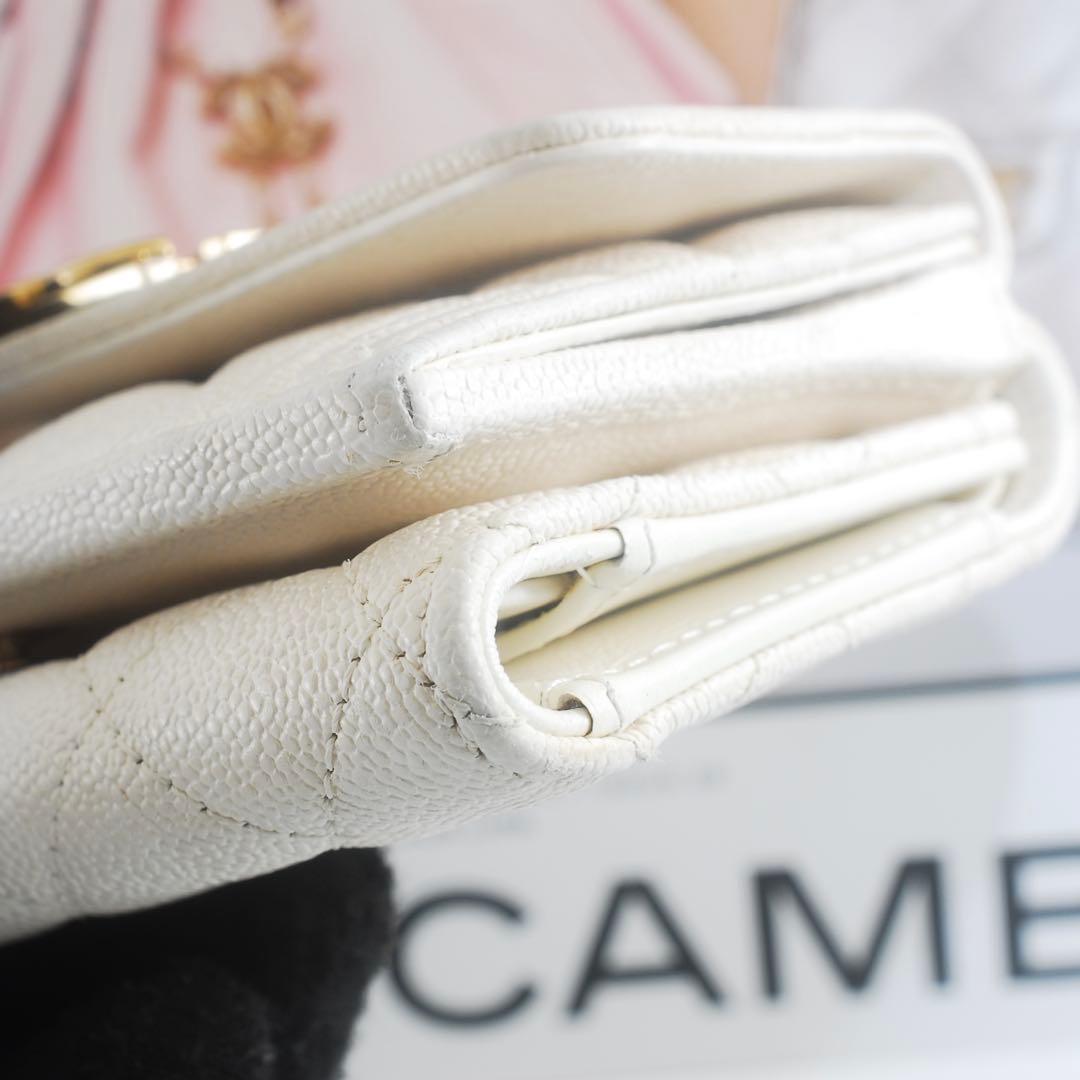 シャネル＊CHANEL＊ボーイシャネル＊キャビアスキン＊三つ折り財布＊マトラッセ