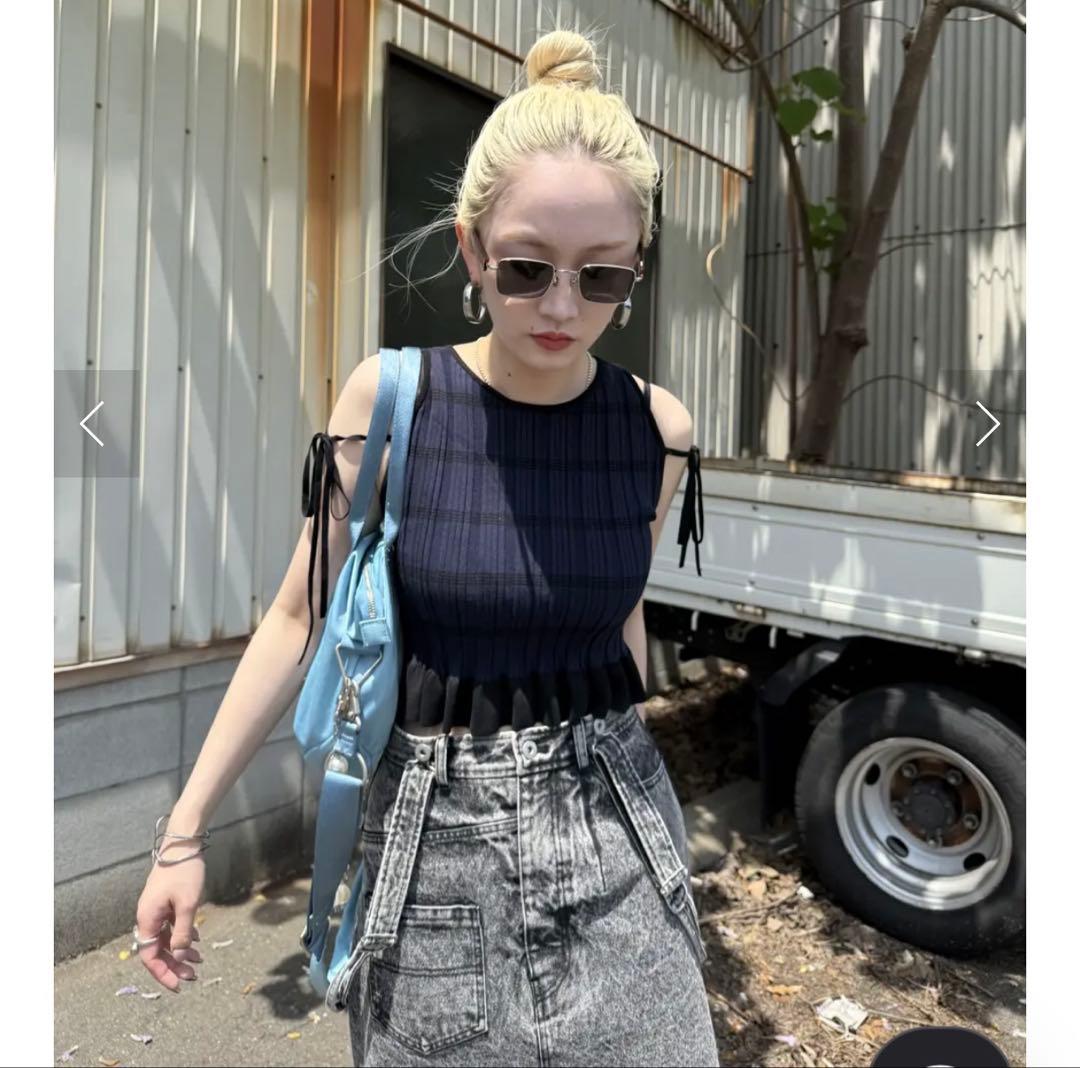 AMERI♡MEDI PURIPURI SHORT KNIT TOP