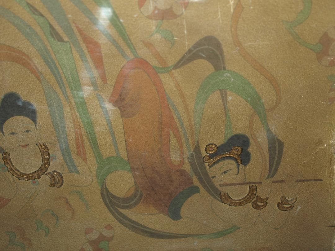 敦煌莫高窟壁画 人物像 発掘品　骨董品 Z0939B34