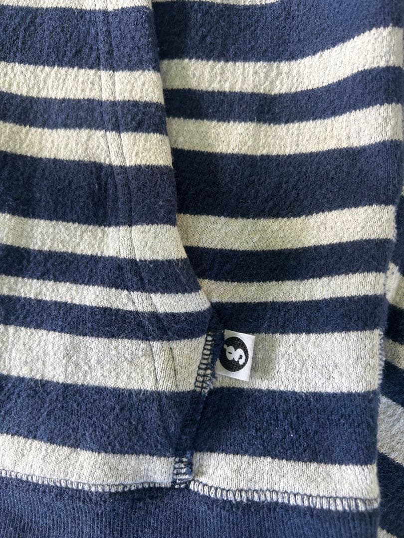 00s GOODENOUGH ジップパーカー　ボーダー　リバーシブル　ネイビー