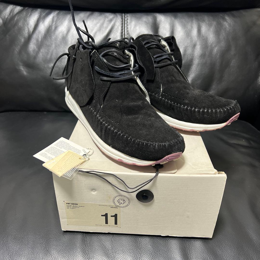 VISVIM FBT NEON BLACK 黒 スエード モカシン 29cm