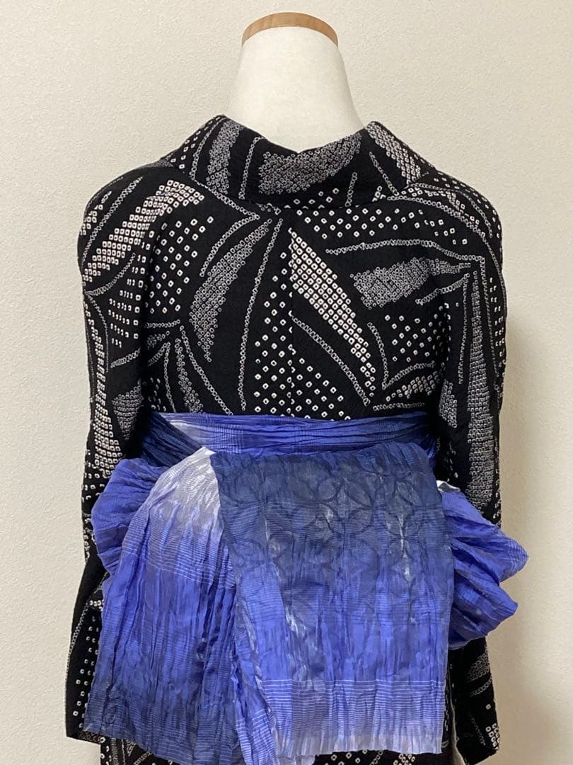 8の日限定セール！　浴衣　有松鳴海絞り　幾何学模様　裄67cm