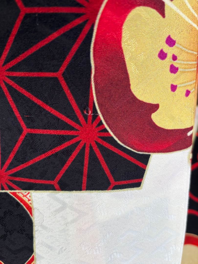 とあ⭐️振袖フルセット　正絹振袖　成人式　レトロ感　クリーニング済み