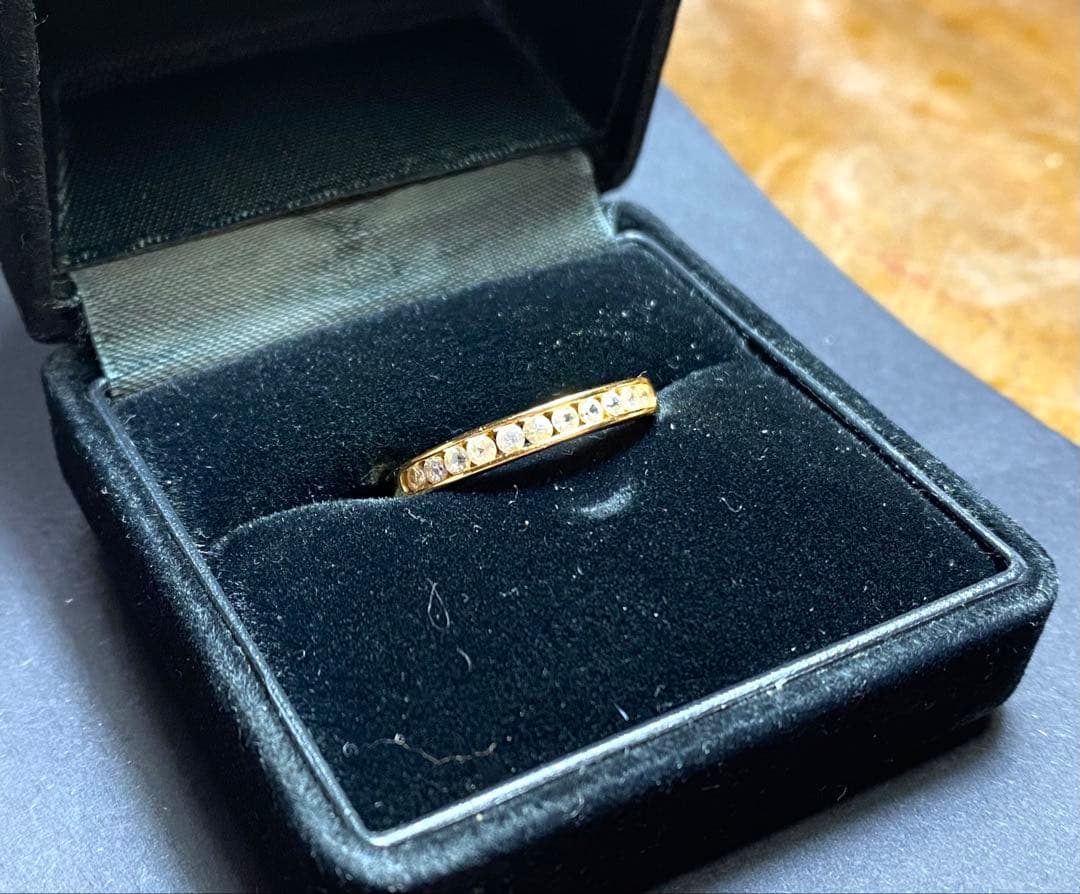 K18 ホワイトトパーズ　ゴールド　リング