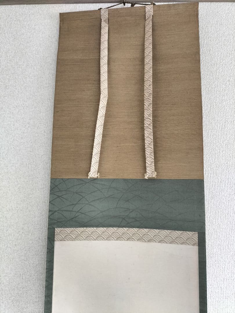 掛け軸　絹本　松本楓湖作「楓ト人物」明治大正期　真筆　日本画家　尊皇家　骨董