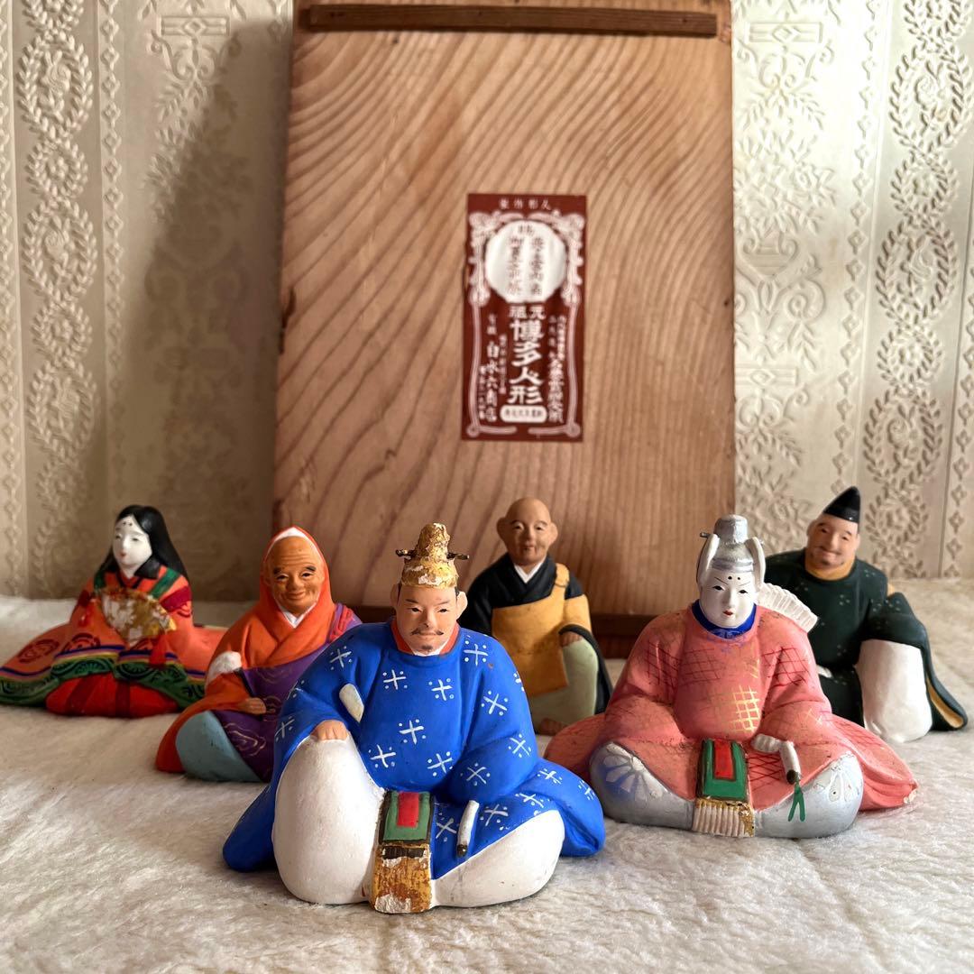 【超希少】元祖　博多人形　六歌仙　人形作家　白水六商店