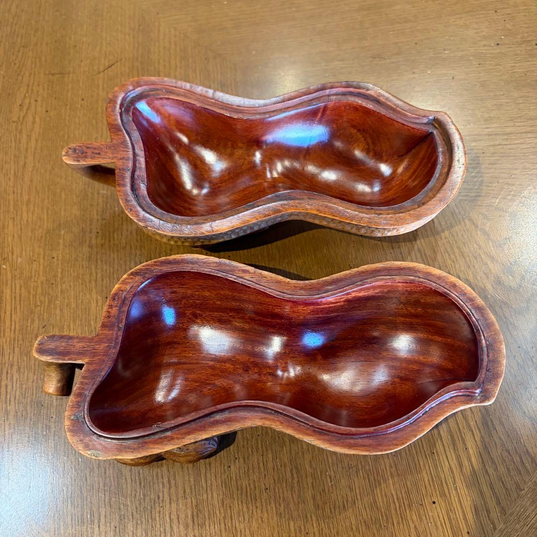 落花生 木彫り 小物入れ 古美術 中国美術