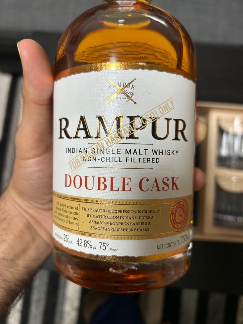 RAMPUR DOUBLE CASK ウイスキー 750ml グラス付き