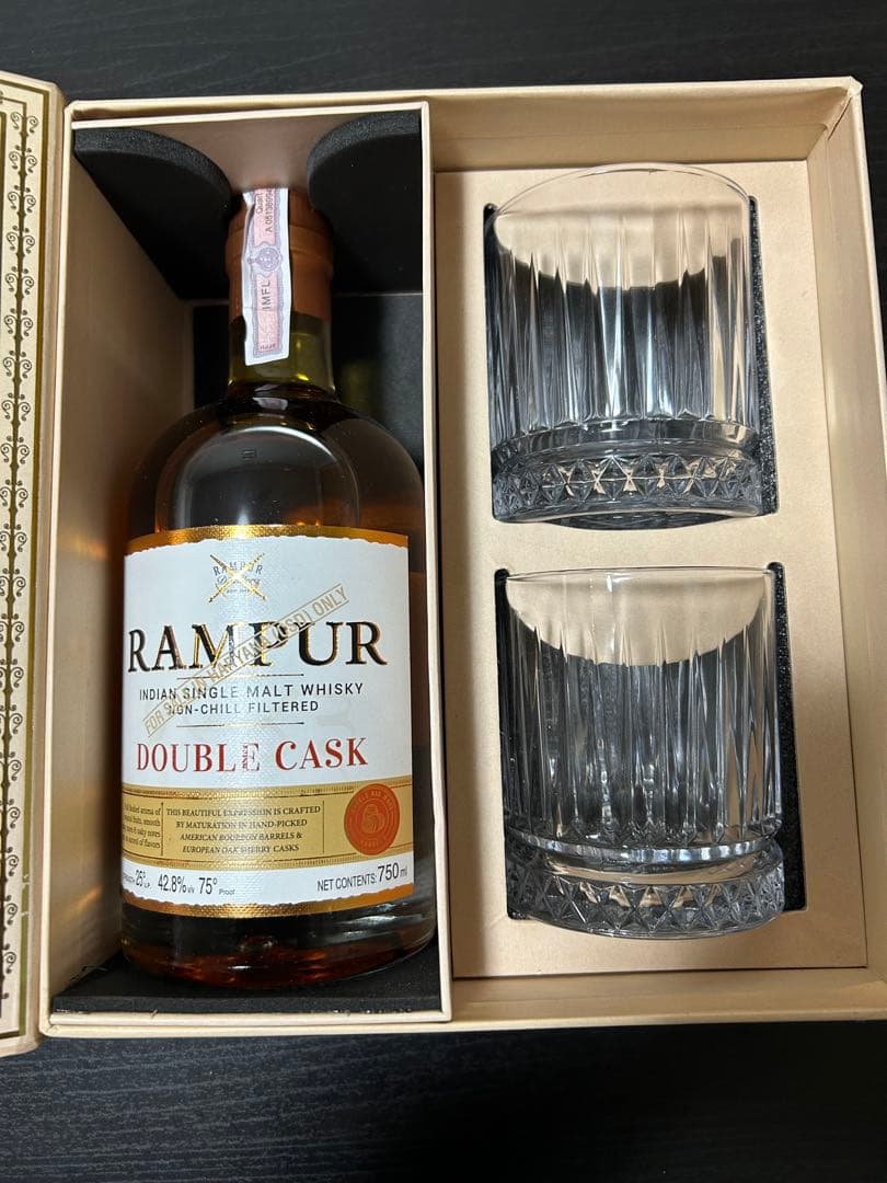 RAMPUR DOUBLE CASK ウイスキー 750ml グラス付き