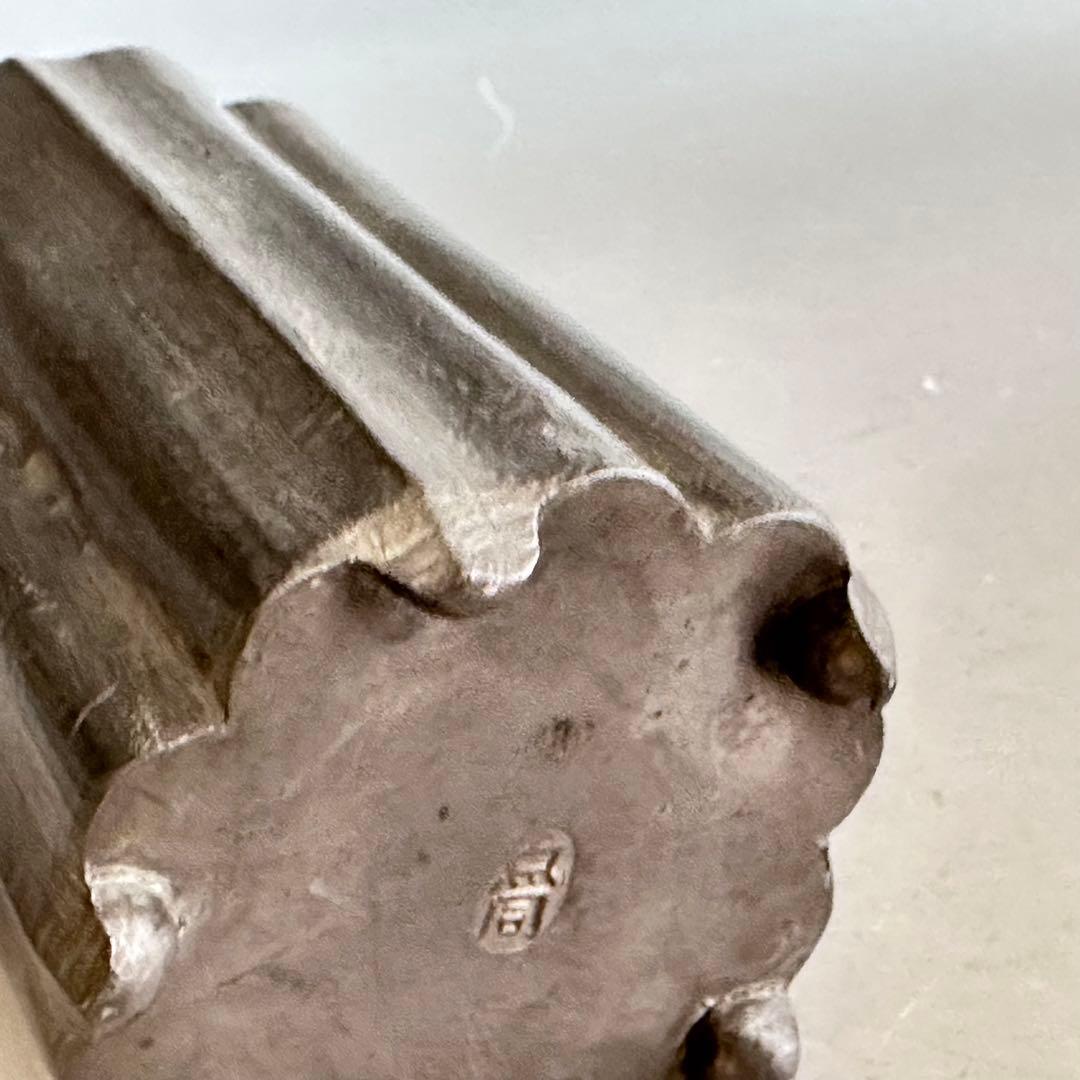 煎茶道具　唐物　点同　古錫　輪花形　茶心壷　茶入　仕服　古作　骨董　古玩