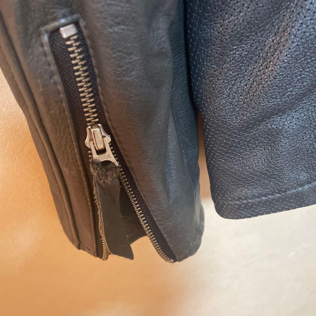 Schott ブラック レザー シングルライダースジャケット L