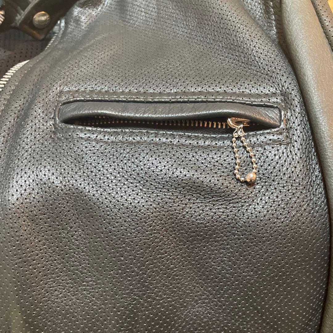 Schott ブラック レザー シングルライダースジャケット L