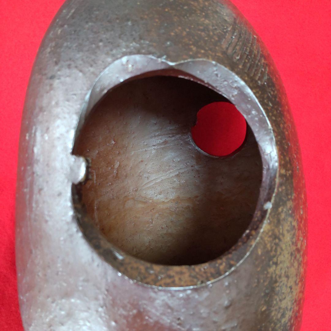 備前焼楕円花入れ/共箱